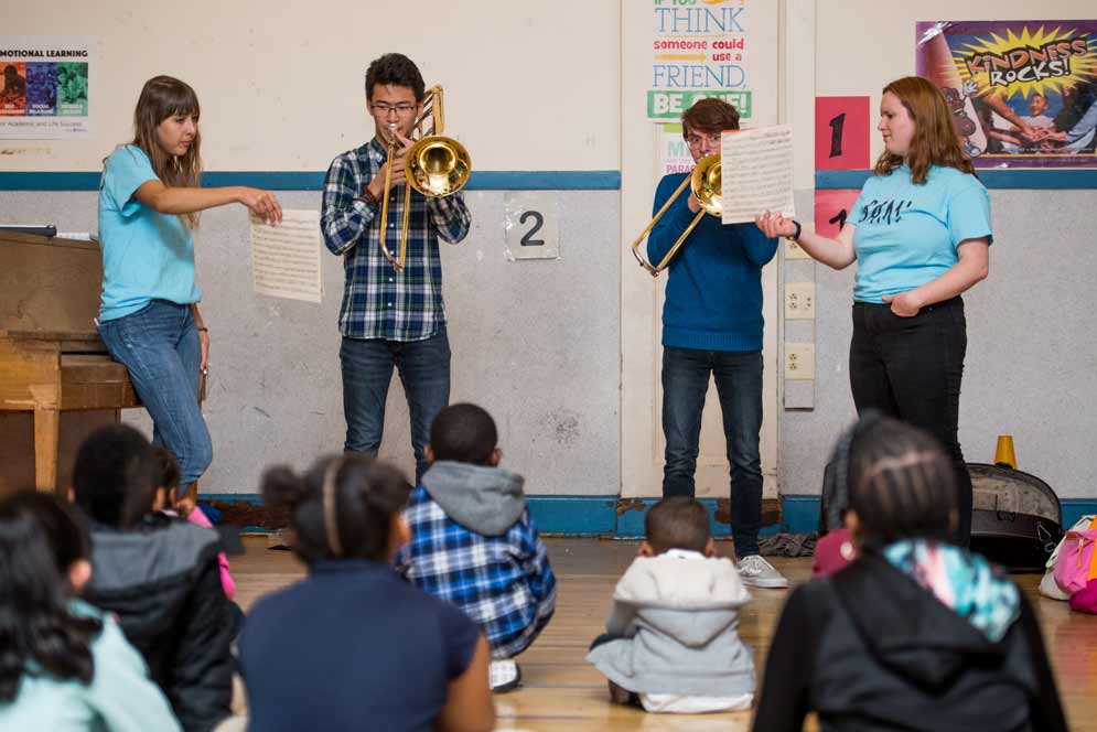 Students perform at the Boston After-School Music (BAM) program