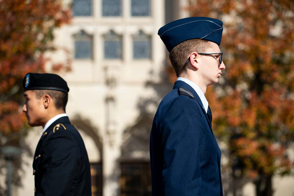 Cadets march to honor veterans 