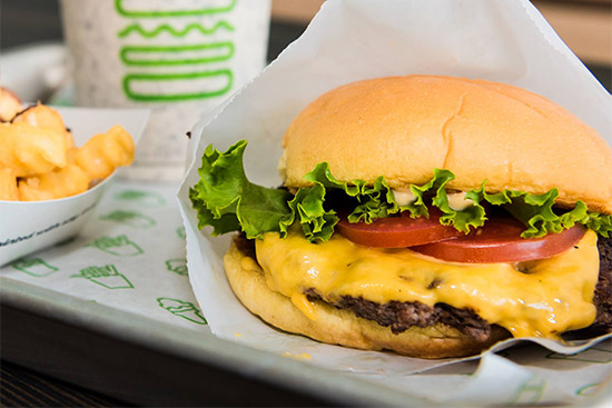 shake shack burger and fries