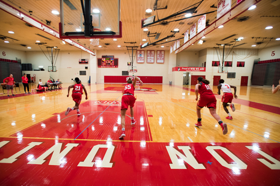 women’s basketball team during a practice