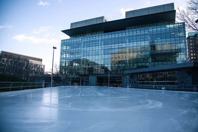 the outdoor ice-skating rink in Kendall Square