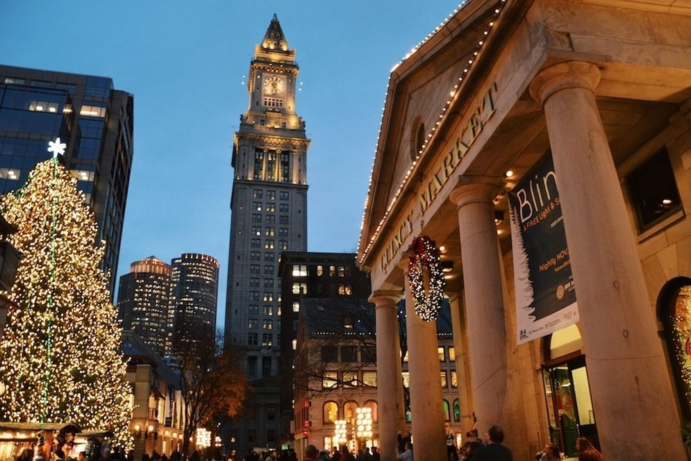 xmas lights at faneuil hall