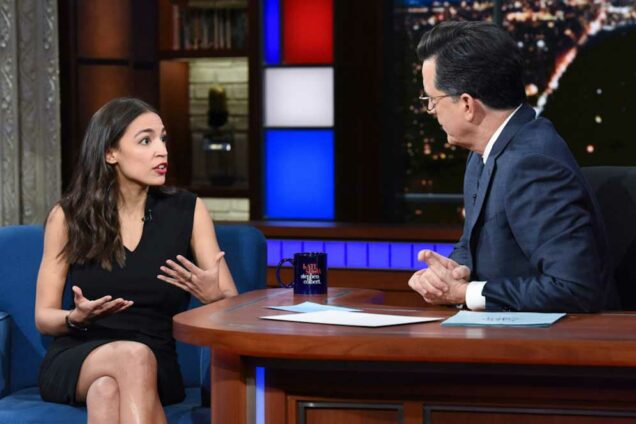Alexandra Ocasio Cortez talks democratic socialism on Colbert Show