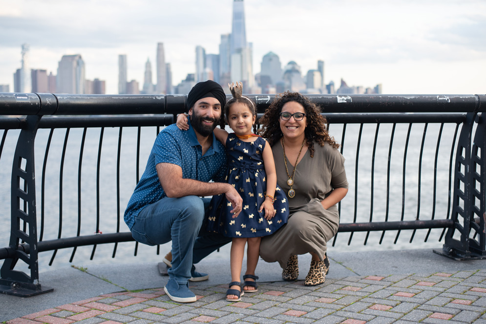 The author (right) with her husband Agan Singh and their daughter, Satya