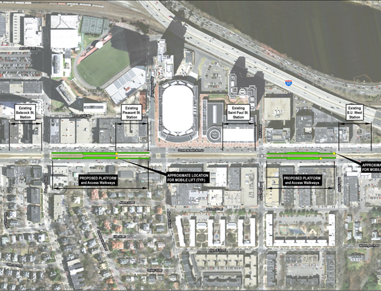 A map showing the consolidation project