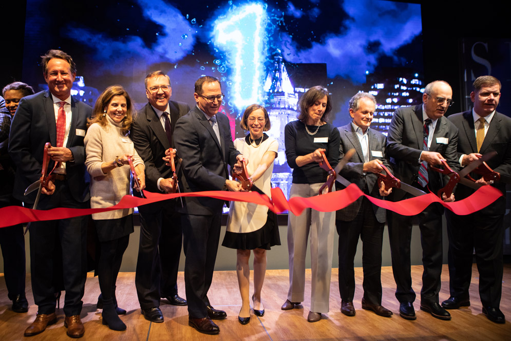 The ribbon-cutting at WBUR's new CitySpace