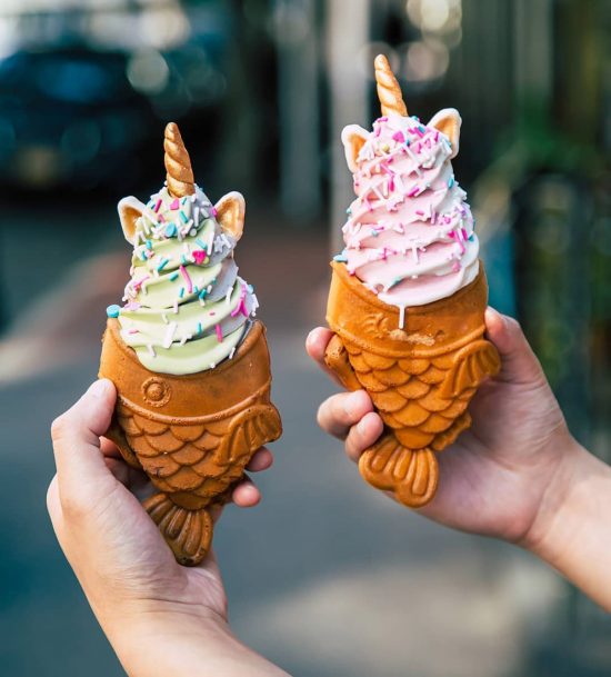 Ice cream cones from Taiyaki