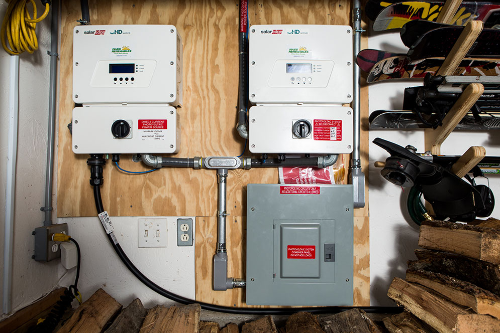 Solar transfer box in Mike Wagner's garage.