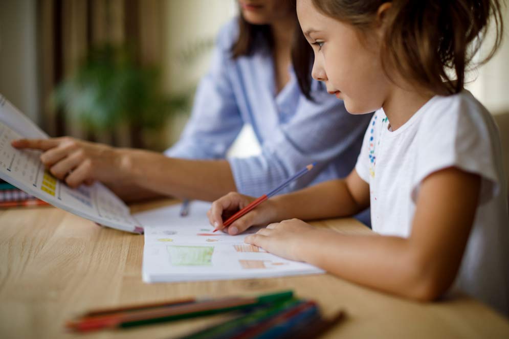 child doing homework