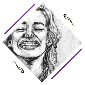 sketch self portrait of Lindsay Kerr
