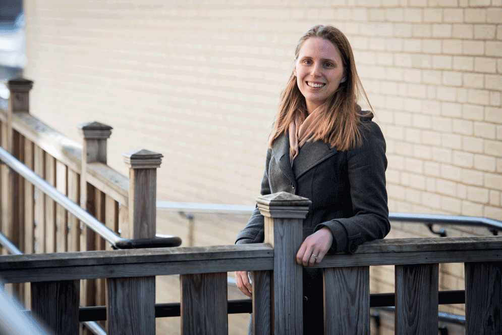 Portrait of Katherine Levine Einstein, assistant professor of political science at Boston University