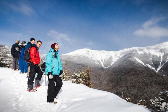 The BU outing club on a winter hike