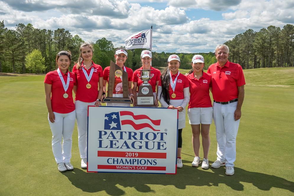 The womens golf team wins the Patriot League Championship