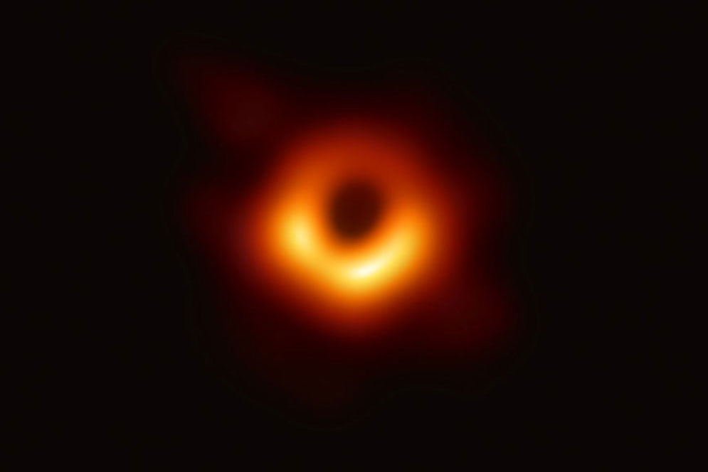 The first direct visual evidence of the supermassive black hole in the center of Messier 87 (M87) and its shadow. The shadow of the black hole seen here is the closest we can come to an image of the black hole itself, a completely dark object from which light cannot escape