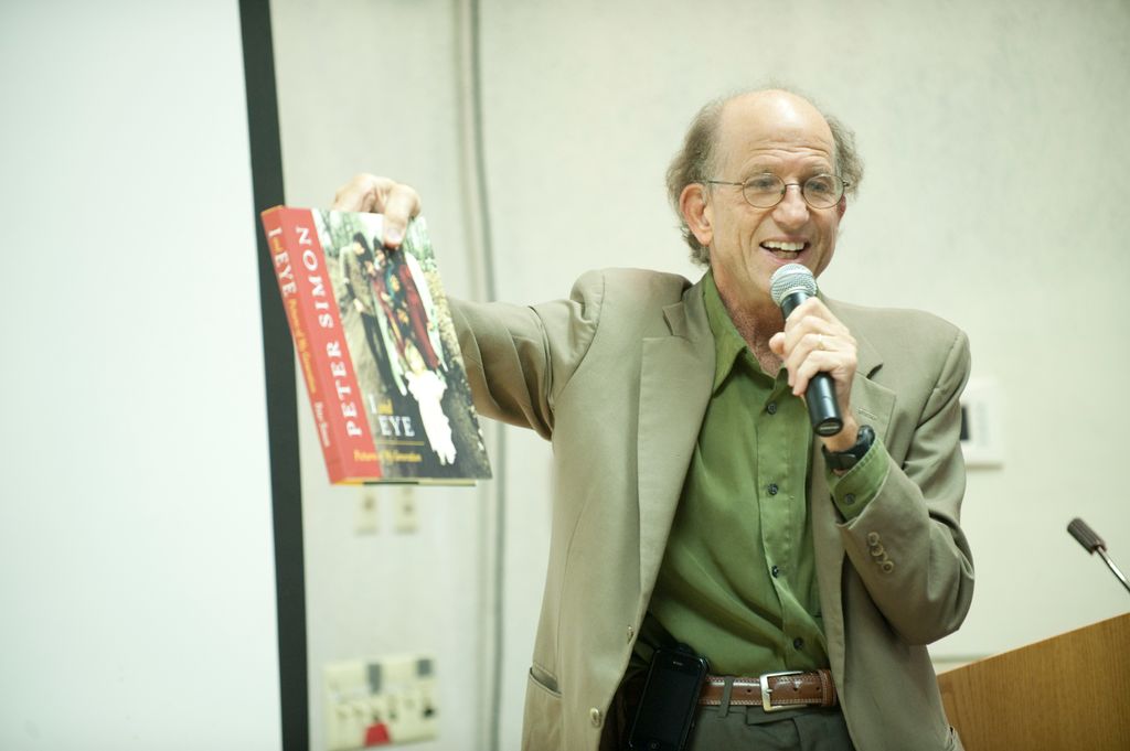 Peter Simon while giving a talk on campus.