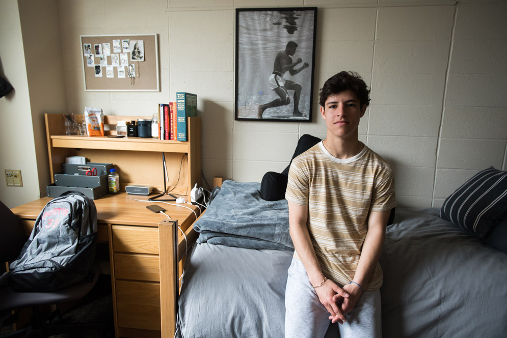 Jose Pablo Uribe Stevens in his dorm