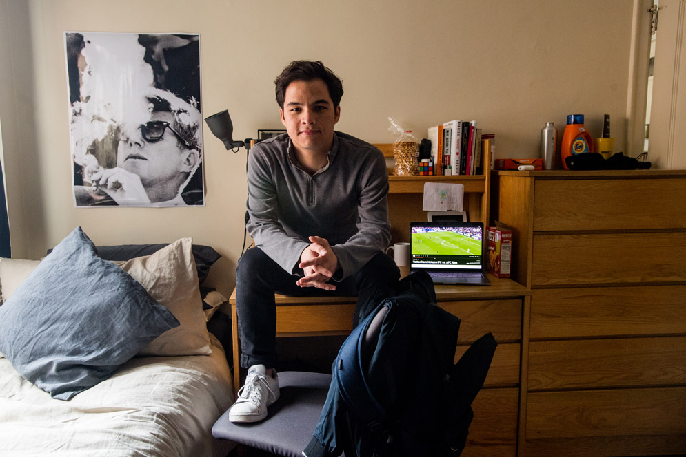 Santiago Uribe Stevens in his dorm