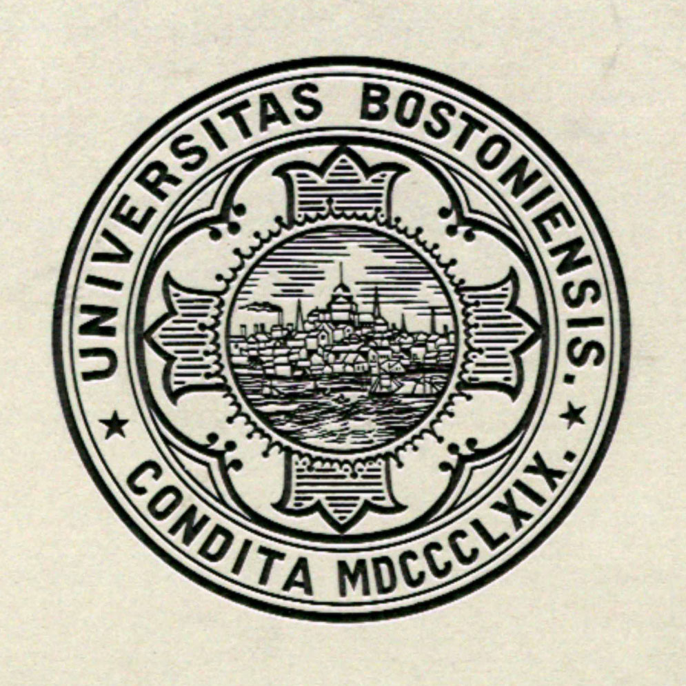 A book press of the Old Boston University Seal
