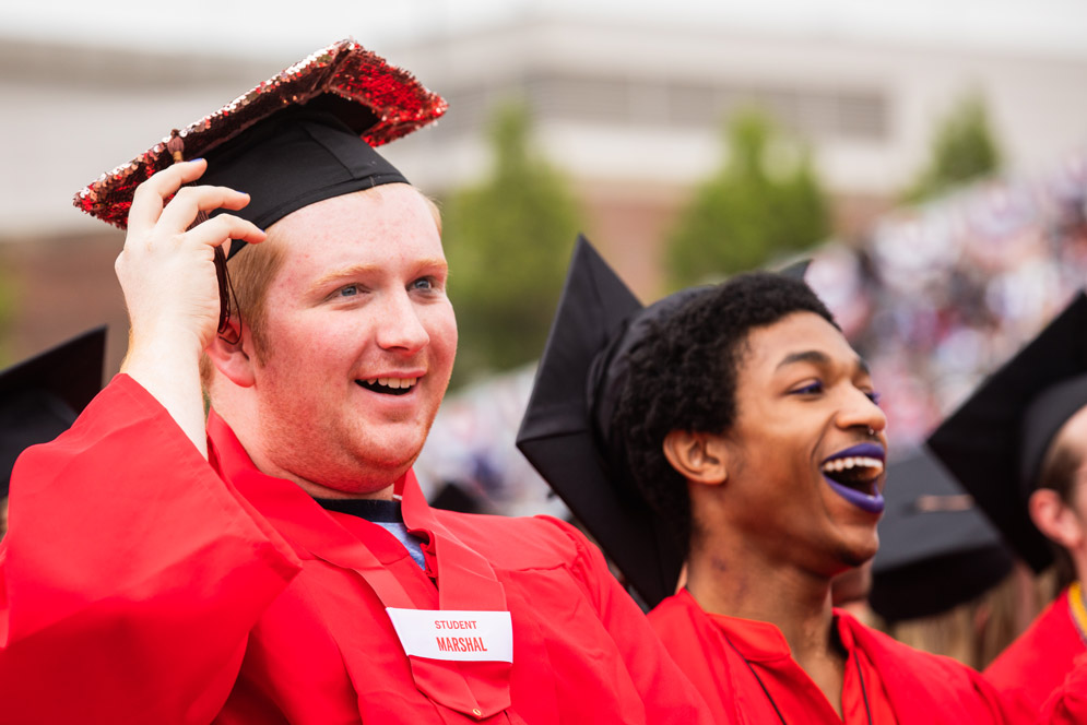 Students smile