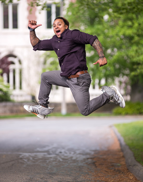 Jose Guadarrama-Lopez jumping for joy