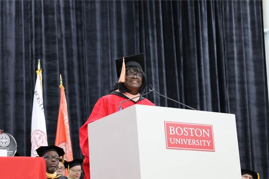 Marylyn Creer speaking at the SPH convocation