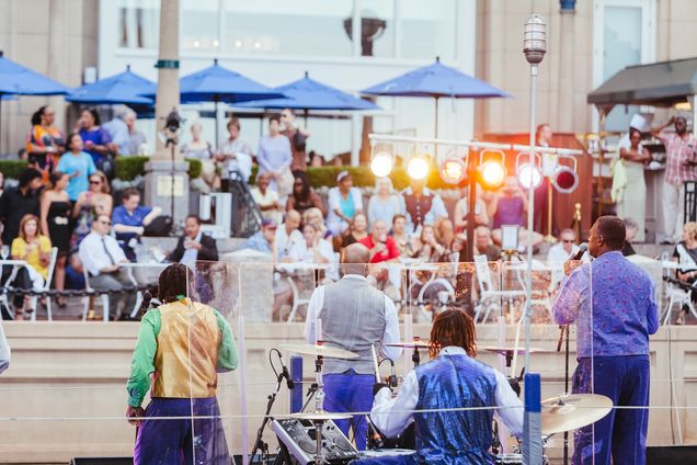 musicians perform at the Boston Harbor Hotel
