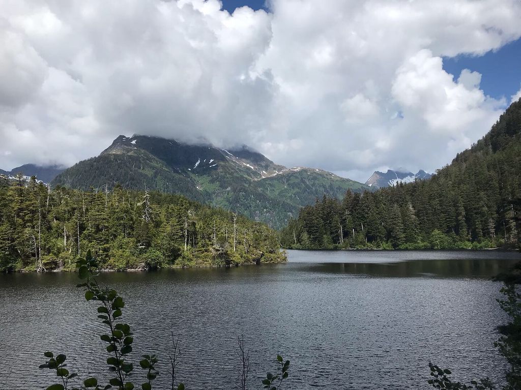 A lake and mountains in Sitka, Alaska