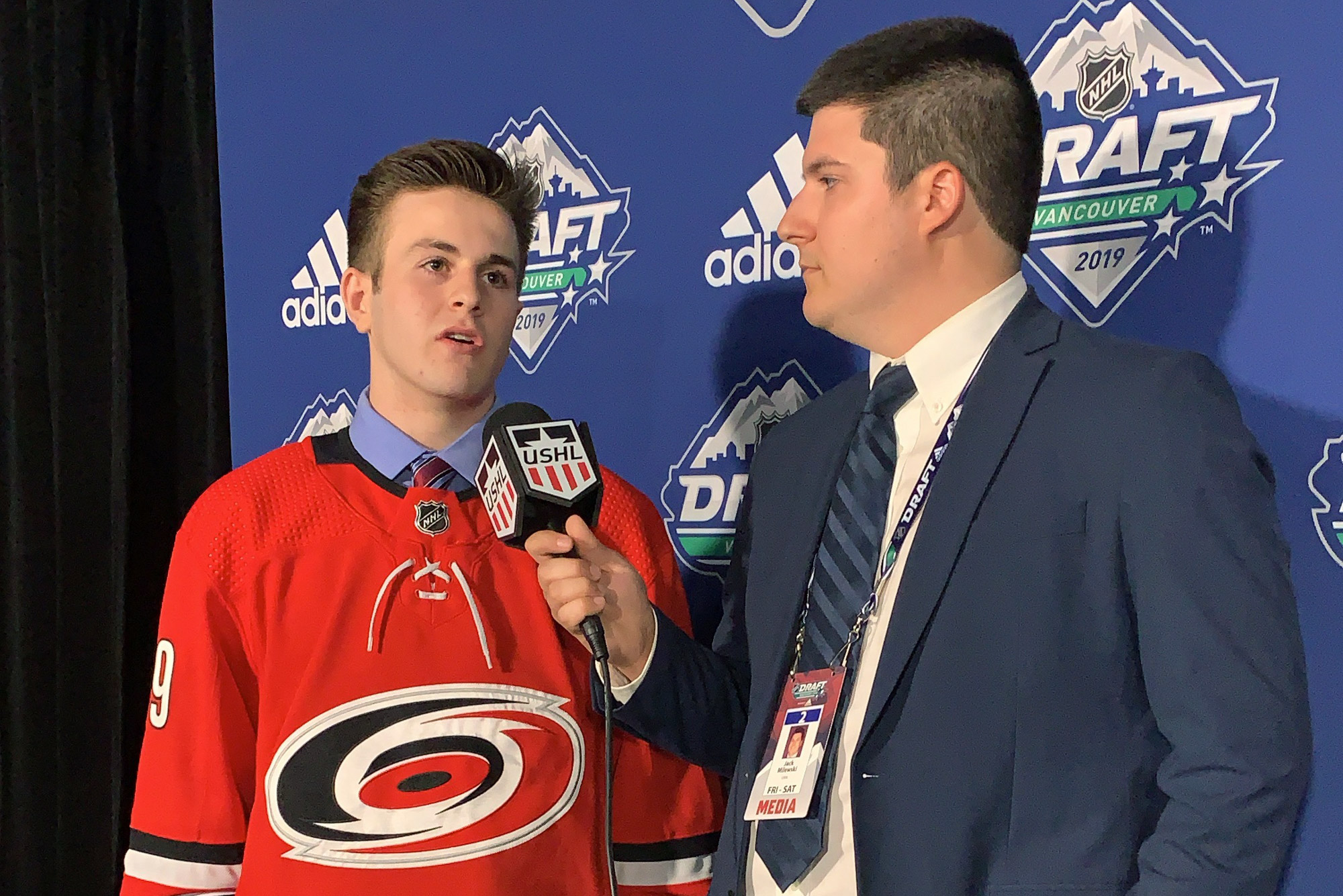 Domenick Fensore is interviewed at the NHL draft