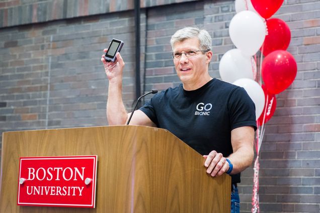 Ed Damiano shows off the iLet bionic pancreas