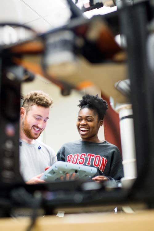 Boston University students work on a project at the Engineering Product Innovation Center (EPIC).