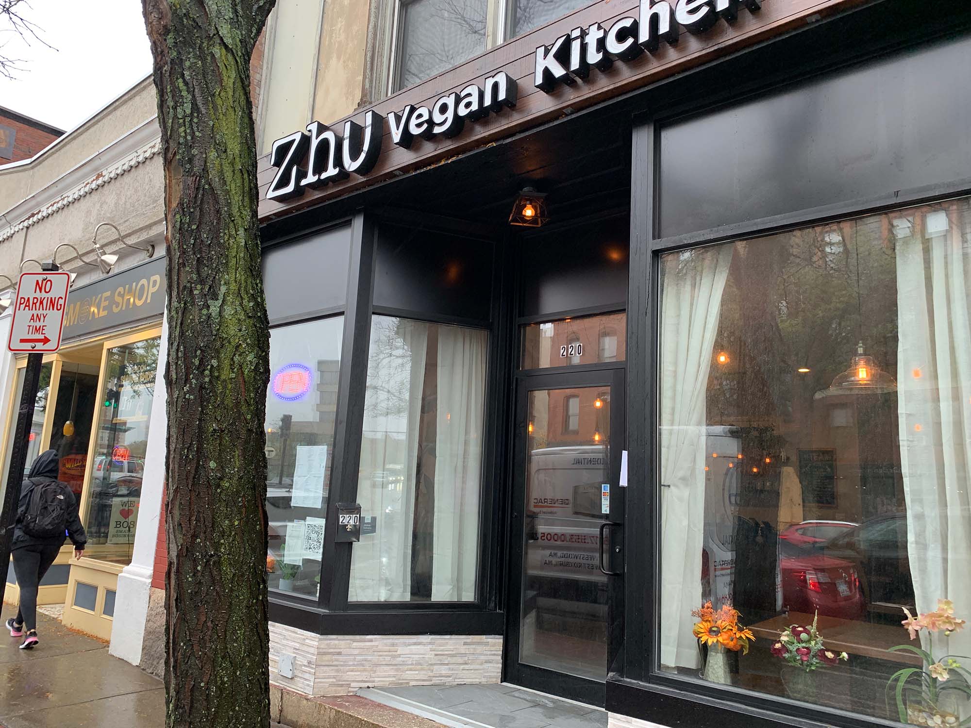 Photo of the exterior of Zhu's vegan kitchen.