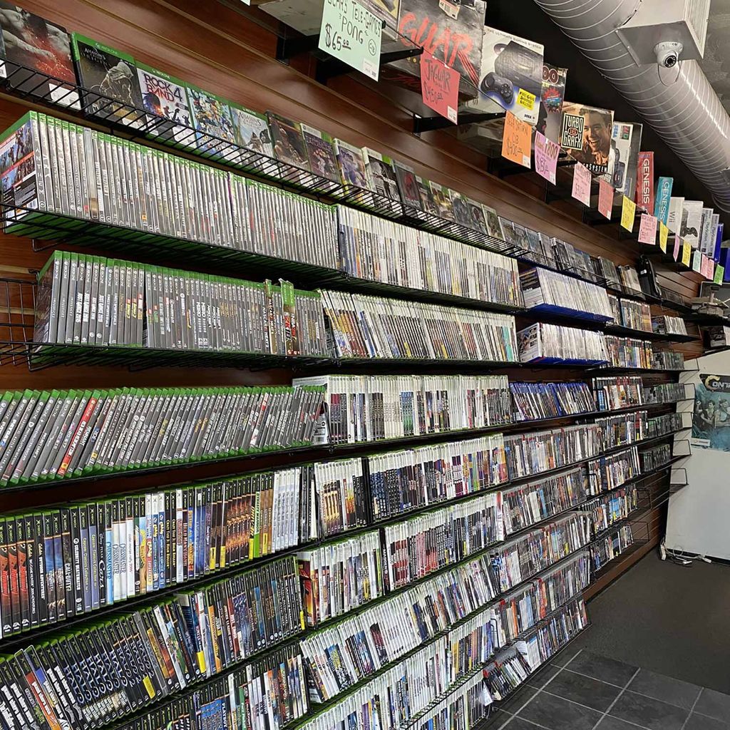 Photo of shelves of DVDS at Replay'd