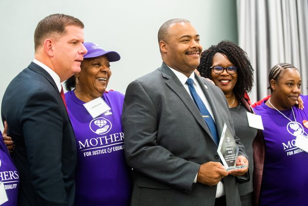 Boston Police Commissioner William Gross receives the Courage and Conviction Award