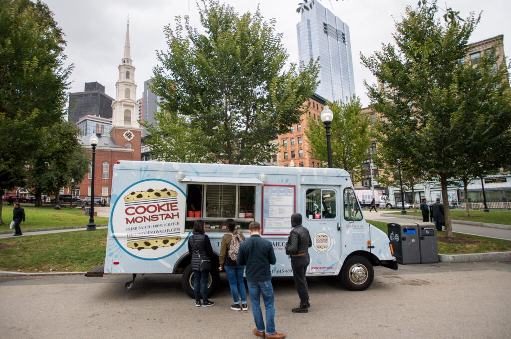 The Cookie Monstah truck parked at the Boston Common