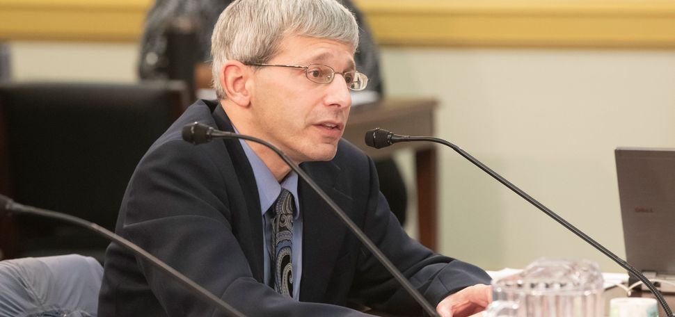 Michael Siegel, a School of Public Health professor of community health sciences, testifying before a legislative hearing of the subcommittee on health of the Committee on Energy & Commerce