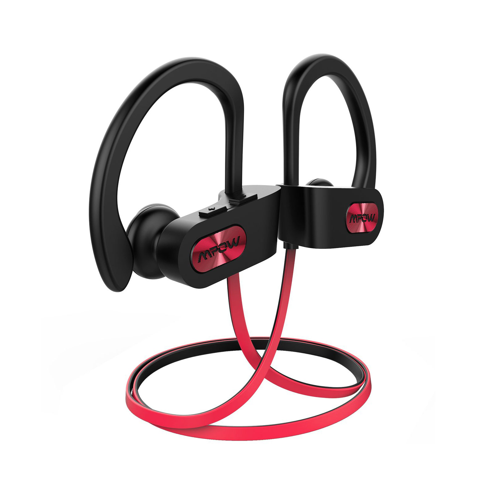 Mpow Flame Bluetooth Headphones in black and red product shot