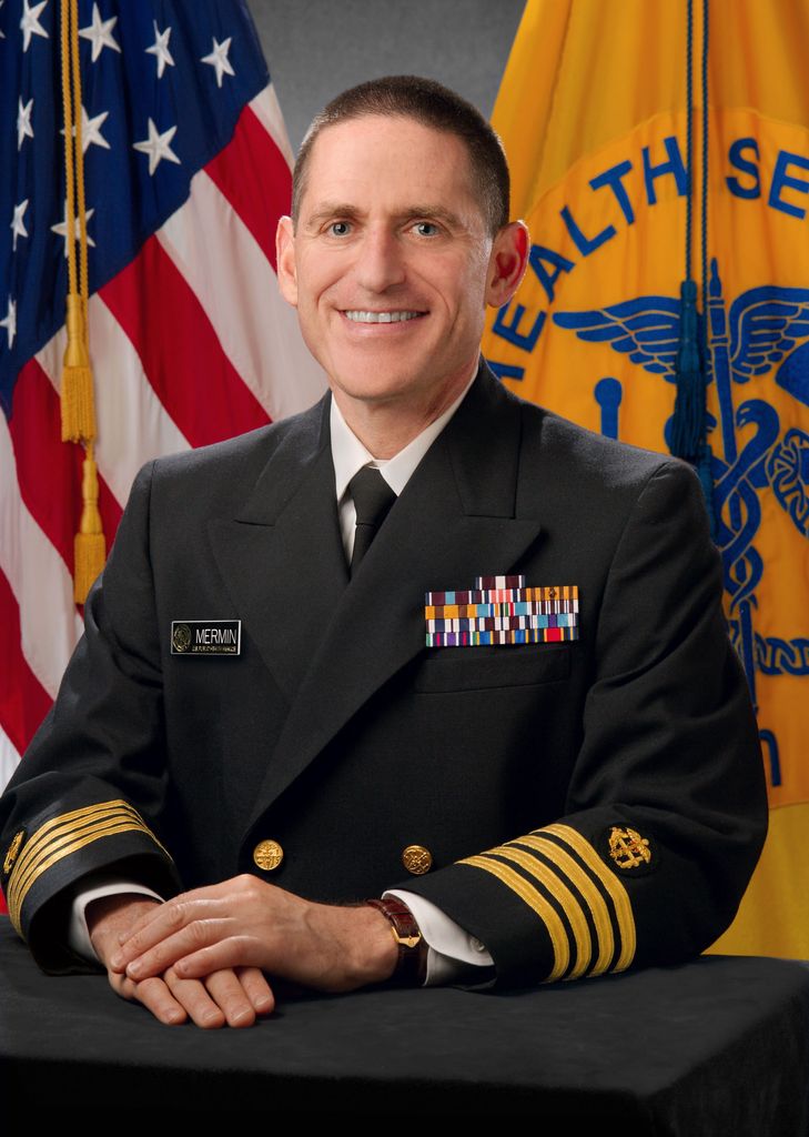 A portrait of Jonathan Mermin, director of the National Center for HIV/AIDS, Viral Hepatitis, STD, and TB Prevention and a rear admiral in the US Public Health Service