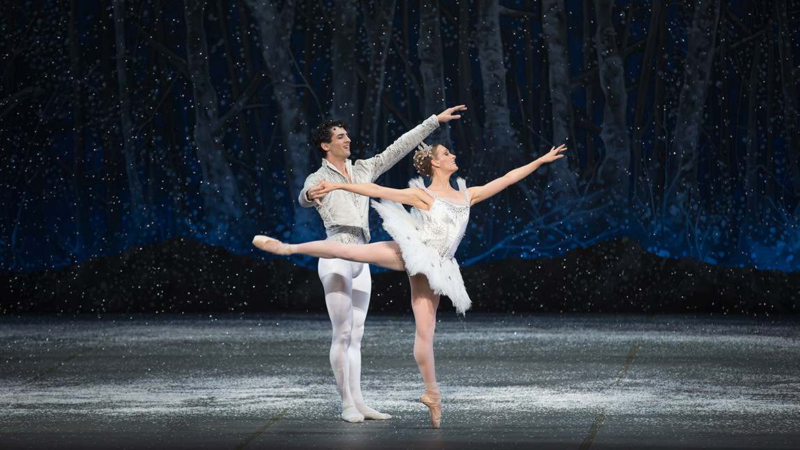 two dancers perform a duet in the nutcracker