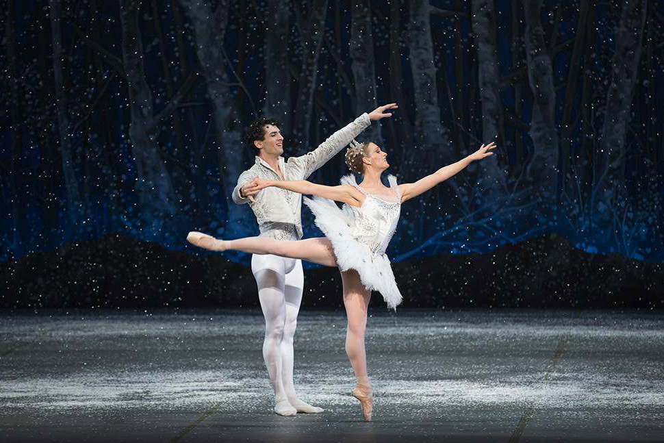 two dancers perform a duet in the nutcracker