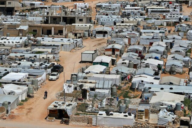 A photo of a refugee camp in Lebanon