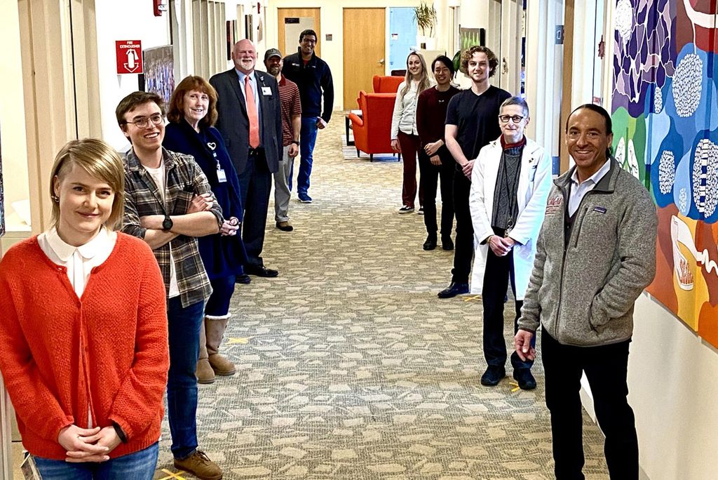 A photo of the The test development team—comprising volunteers from CReM labs and BMC pathology