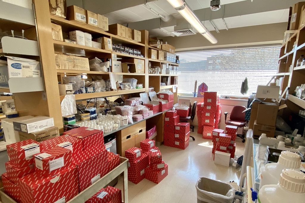 Workers in a lab on the BU medical campus have donated basic RNA extraction kits to be used in preparing patient samples for COVID-19 testing.