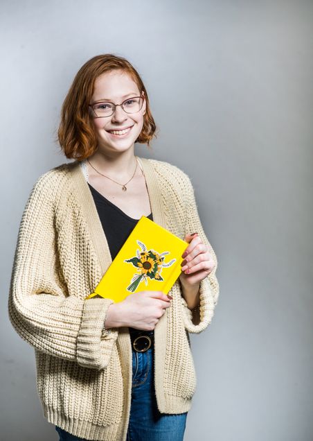 A photo of Emma Cohen and her bullet journal