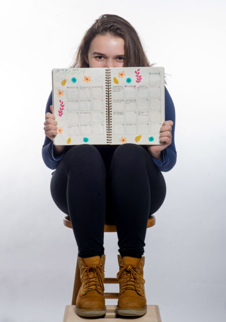 A photo of Sofia Marcelli with her bullet journal