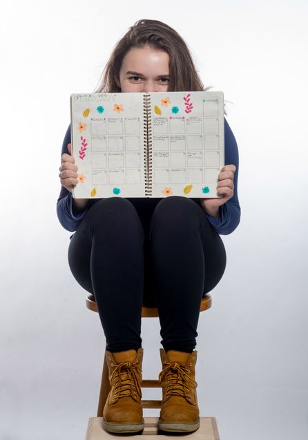 A photo of Sofia Marcelli with her bullet journal