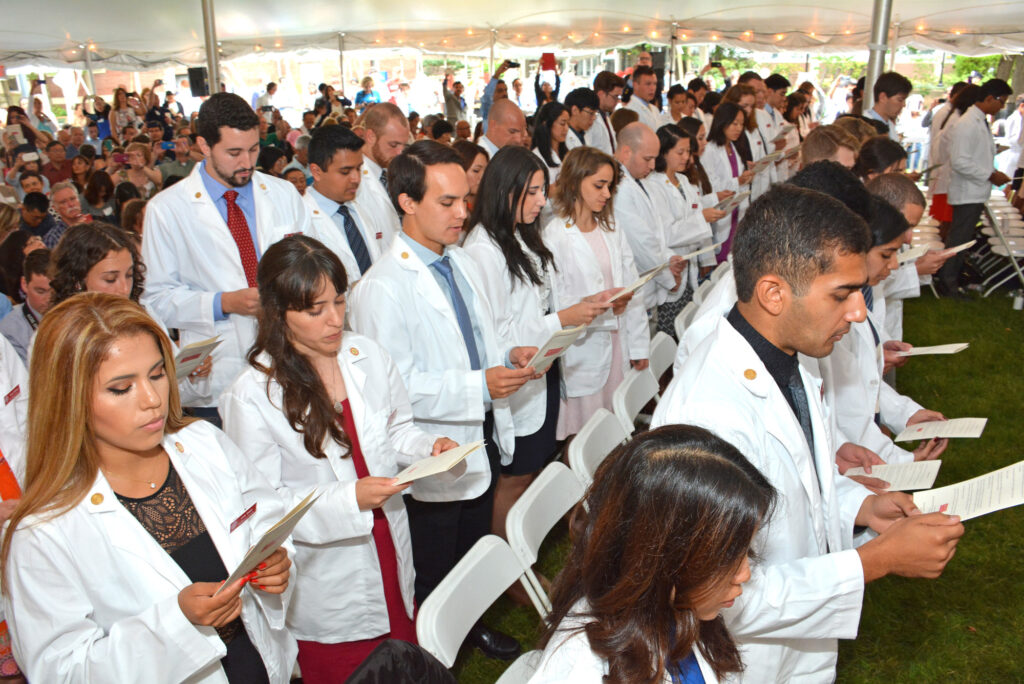 A photo of the 2016 Boston University white coat ceremony