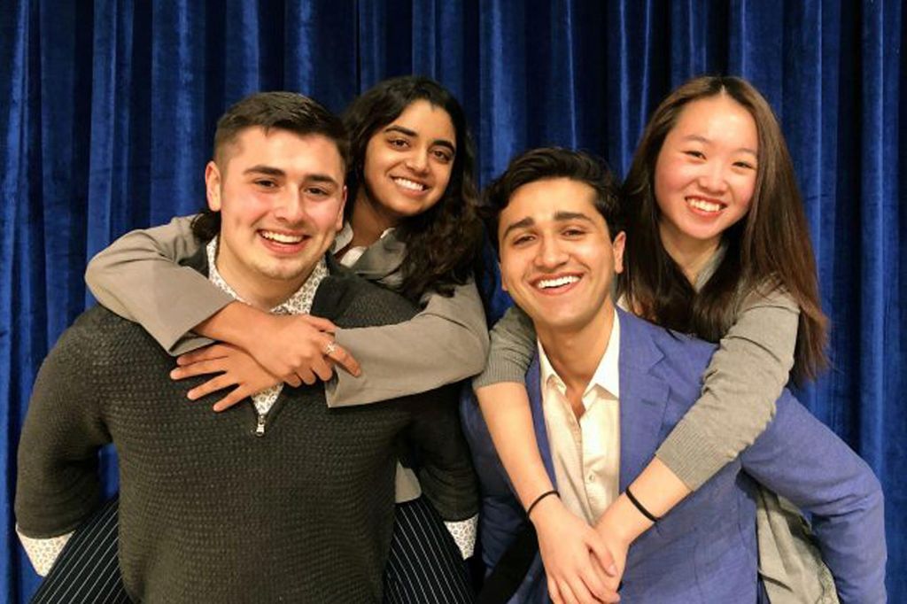 The students of 4BU, including President: Daniel Kelly (Pardee’22, CAS’22), Executive VP: Joanna Hsieh (Questrom’21), VP Finance: Tiya Kothary (Questrom’22), and VP Internal Affairs: Santiago Arenas (CFA’22).