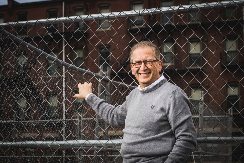 Azer Bestavros at the site of BU’s new Center for Computing & Data Sciences on the corner of Commonwealth Avenue and Granby Street