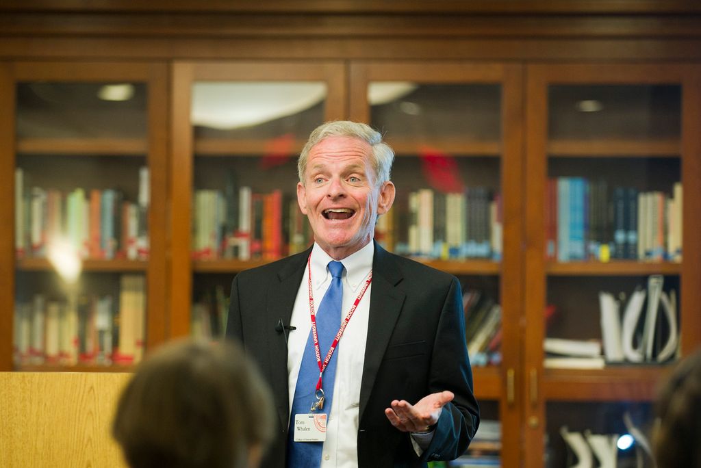 A photo of Tom Whalen giving a lecture