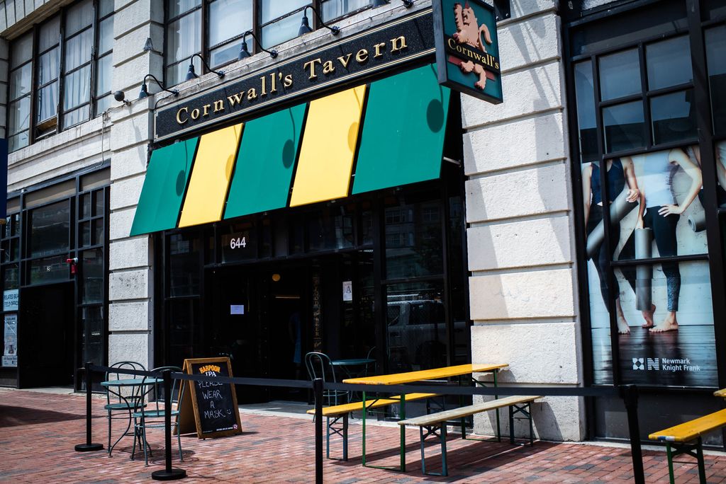 A photo of the exterior of Cornwall's Pub from the street